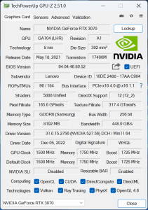RTX 3070(GPU-Z)